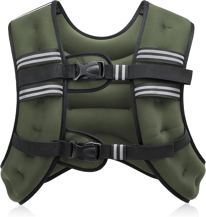 ZELUS Weighted Vest, 6lb/8lb/12lb/16lb/20lb/25lb/30lb Weight Vest with Reflective Stripe for Workout, Strength Training, Running, Fitness, Muscle Building, Weight Loss, Weightlifting