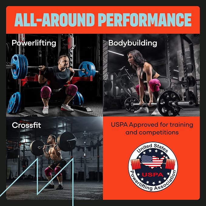 Mava Sports Knee Sleeves Weightlifting Men & Women, 7mm Neoprene Knee Sleeves for Women and Men, Ideal for Cross Training WOD, Squats, Powerlifting
