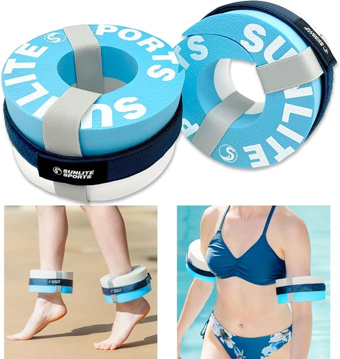 Sunlite Sports Water Workout Combo Set, High Density Water Weights for Pool Exercise, Dumbell, Swim Belt, Aerobics Equipment, Aqua Jogger Belt, Pool Fitness, Aqua Therapy & Exercise