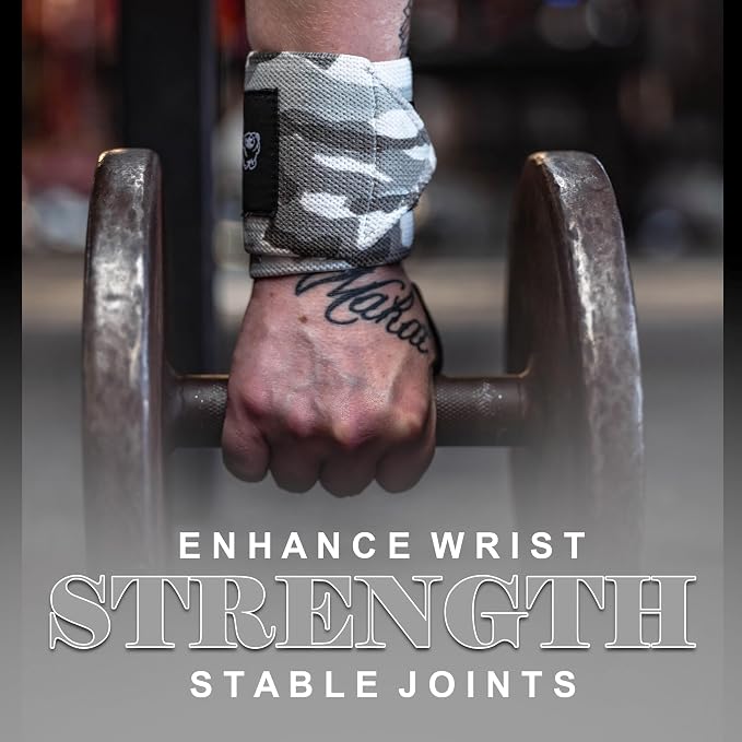 Improved Lifting Support & Stability - Gym Wrist Wraps for Weightlifting 14" Premium Quality Hand Wraps with Thumb Loop - Weight Lifting Wrist Wraps for Pain & Support