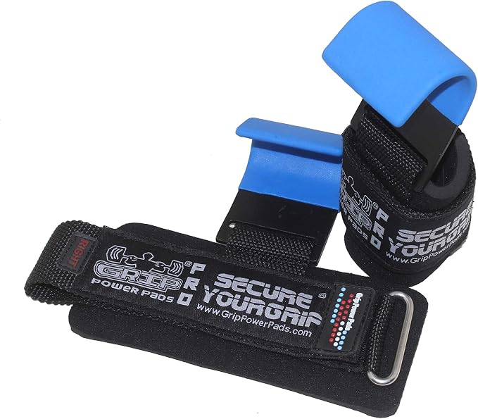 Weight Lifting Rod Hooks Heavy Duty Wrist Wraps Power Weight Lifting Training Gym Grips Straps Set of 2