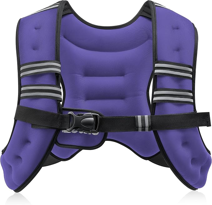 ZELUS Weighted Vest, 6lb/8lb/12lb/16lb/20lb/25lb/30lb Weight Vest with Reflective Stripe for Workout, Strength Training, Running, Fitness, Muscle Building, Weight Loss, Weightlifting