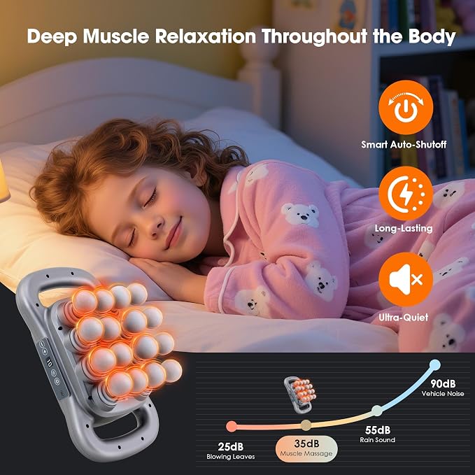 16 Head Massage Gun Set, Deep Tissue Massager, Silver Grey