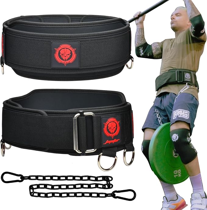 2-in-1 Weightlifting Belt & Dip Belt with Chain for Added Weight Training,Weightlifting, Squats, Deadlifts,Powerlifting for Men & Women