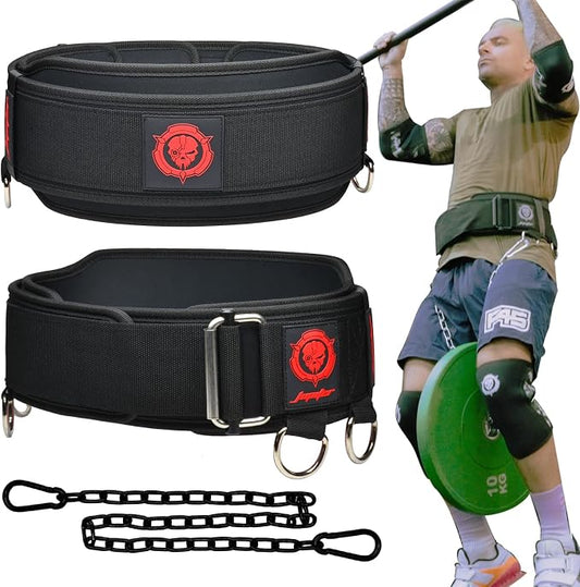 2-in-1 Weightlifting Belt & Dip Belt with Chain for Added Weight Training,Weightlifting, Squats, Deadlifts,Powerlifting for Men & Women