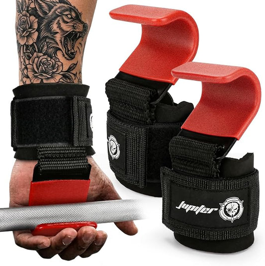 JUPITER Weight Lifting Grips (Pair), Wrist Support for Heavy Lifting, Deadlifts, Pull Ups, Powerlifting & Gym Workouts