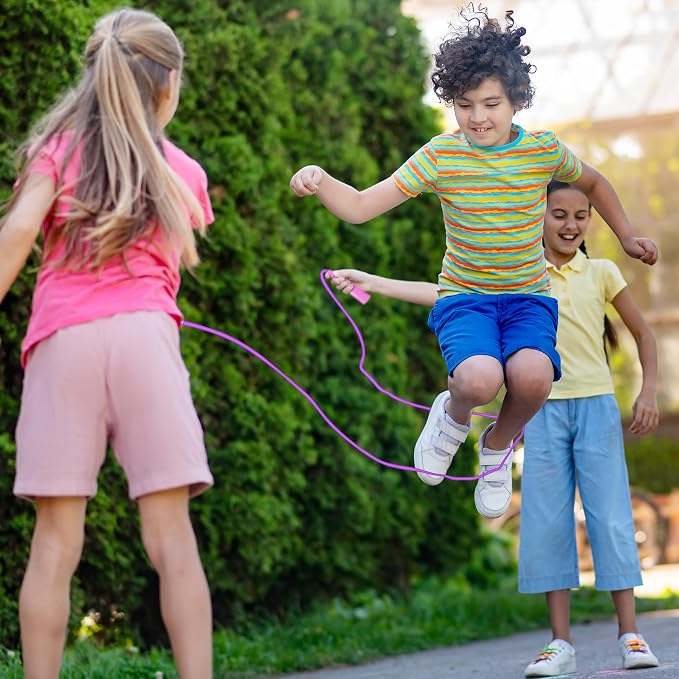 100 Pack PVC Kids Jump Rope, Adjustable Skipping Ropes Bulk for PE Events | 6.56 Ft, Tangle-Free Skipping Rope, Soft Plastic Jump Rope, Comfortable Grip, Team Games, Carnival Prize, Classroom Supplies