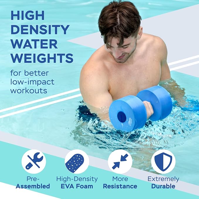 Sunlite Sports Water Workout Combo Set, High Density Water Weights for Pool Exercise, Dumbell, Swim Belt, Aerobics Equipment, Aqua Jogger Belt, Pool Fitness, Aqua Therapy & Exercise