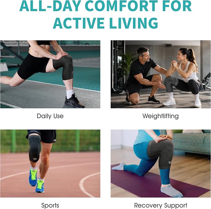 Vital Salveo S-Support 3D Bio-Dynamic Recovery Knee Sleeve – High-Impact Compression for Athletes, Stability & Training-Dark Grey (1PC)/XXL