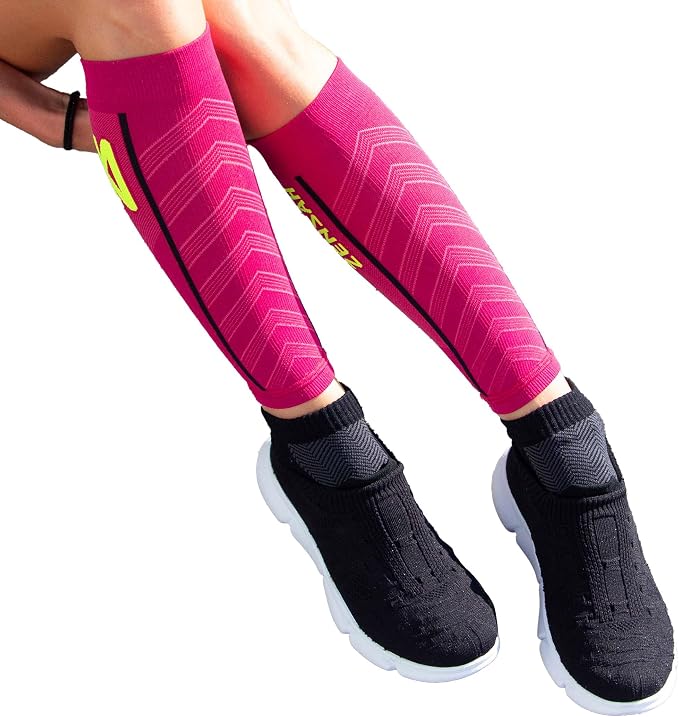 Zensah Featherweight Compression Leg Sleeves - Relieve Shin Splints, Calf Strains