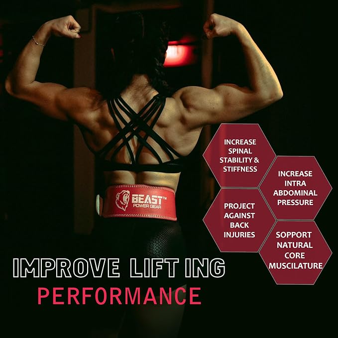 Weight Lifting Belt - 4” Genuine Leather Belts Padded Lower Back Support for Gym Bodybuilding Squat Deadlift Weightlifting Cross Strength Training Men Women Free Wrist Wrap