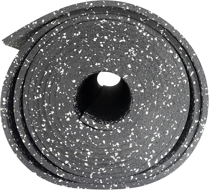 Genaflex Rubber Gym Floor Mat, Heavy Duty Commercial Protective Gym Flooring Roll - 8mm Thick (10% Grey, 4' X 10')