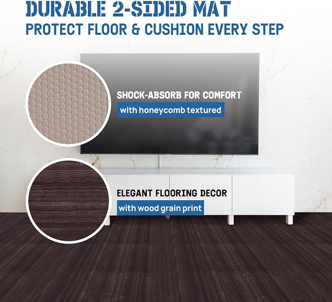 Yes4All EVA Interlocking Mats, Puzzle Floor Tiles, Foam Floor Padding with Border for Furniture, Home Space, Living Room, Garage 11,22,32 SQFT