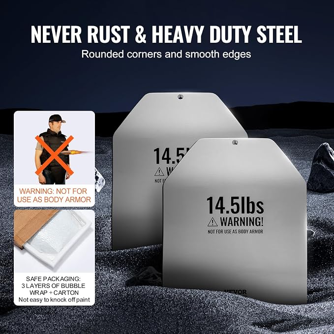 VEVOR Weight Vest Plates, 5.75/8.75/14.5/19.75 LB Pairs, Premium Steel Weighted plates, Additional Weight for Weight Vests, for Strength Training, Running, Fitness, Heavy Workouts
