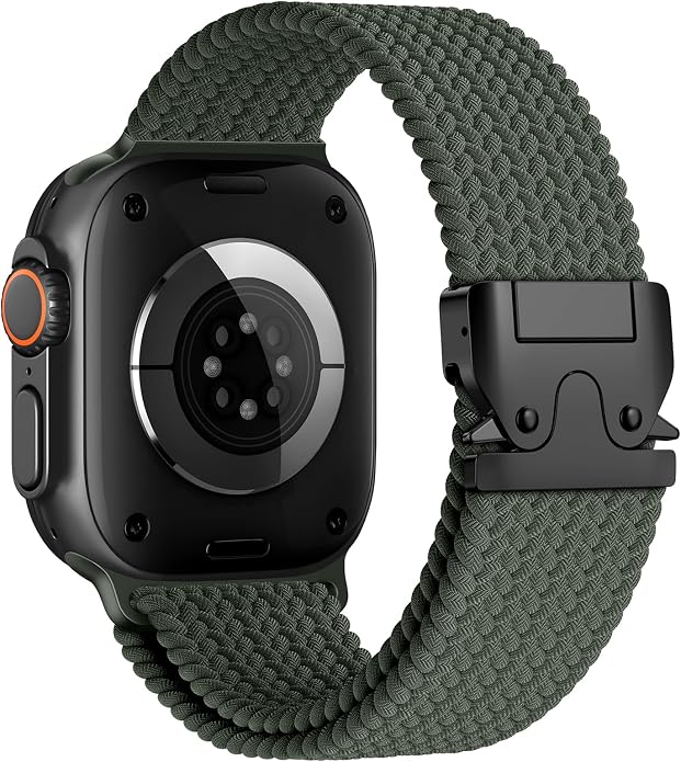 Elastic Sport Band for Apple Watch Ultra 3/2/1 Bands 49mm 46mm 45mm 44mm 42mm 41mm 40mm 38mm Men Women, Adjustable Parachute Buckle Nylon Fabric Wristband for iWatch Series 11 10 SE 9 8 7 6 5 4 3