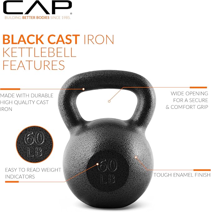 CAP Barbell Cast Iron Kettlebell - Singles and Sets, Multiple Weight Choices