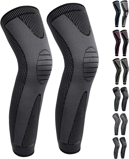SKDK Full Leg Sleeves Long Compression Leg Sleeve Knee Sleeves Protect Leg, for Man Women Basketball, Arthritis Cycling Sport