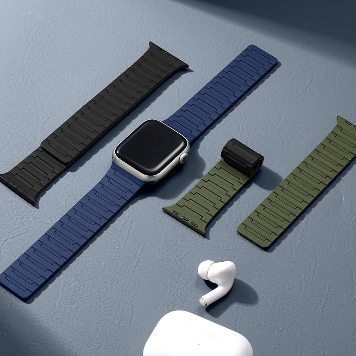 SNBLK Magnetic Watchband Compatible with Apple Watch for Men 44mm 45mm 46mm 49mm 42mm 41mm 40mm 38mm Women, Silicone Sport Strong Magnet Strap for iWatch Series 11 Ultra 3 Ultra 2 Se 10 9 8 7 6 5 4 1