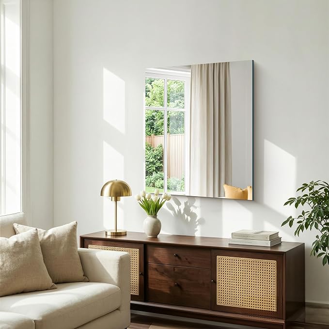 30"x36" Frameless Mirror, Frameless Bathroom Mirror for Over Sink, Rectangle Home Gym Mirror for Wall, Upgraded Shatterproof Wall Mount Vanity Mirror for Bedroom, Living Room, Entryway