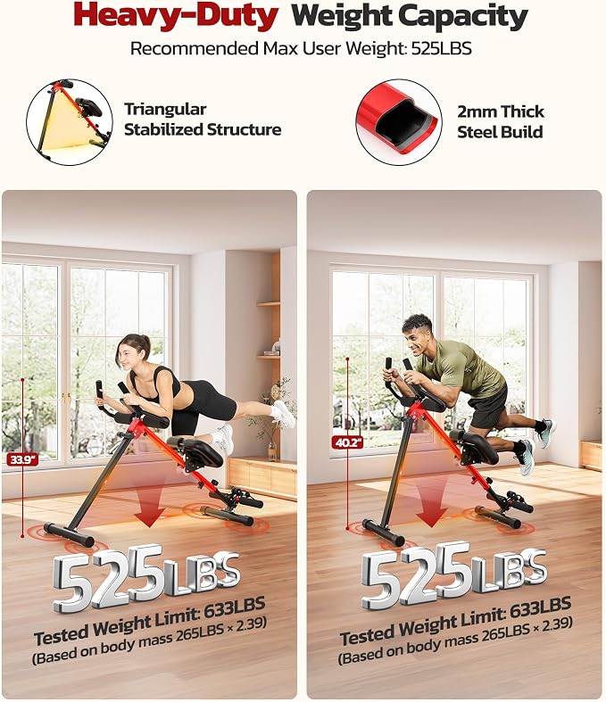 Yoleo 2 in 1 Ab & Rowing Machines for Home, Foldable Ab Workout Equipment, Ab Trainer Machine for Stomach Workout, Ab Crunch Machine with Foam Support,7-Length Adjustable Ab Machine for Home Exercise