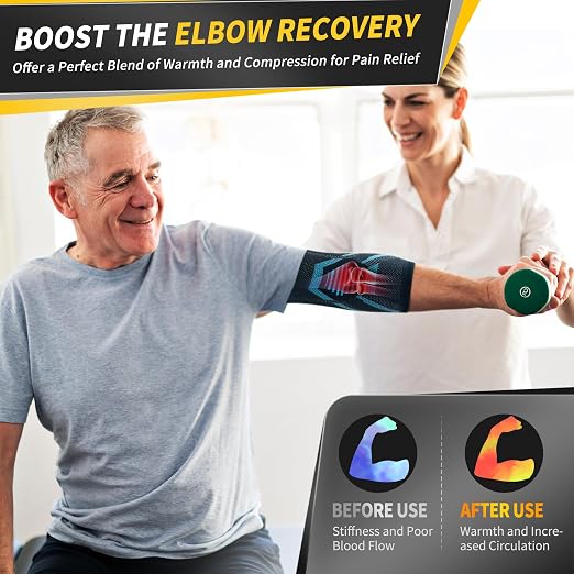 CAMBIVO 2 Pack Tennis Elbow Brace for Tendonitis and Tennis Elbow,Golfers Elbow, Arm Compression Sleeves for Women and Men, Bíceps Support Sleeve for Weightlifting, Basketball and Workout | Golfers Elbow and Arthritis Relief, Breathable 3D Knit Fabric,...