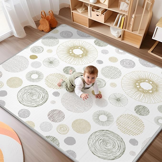 Baby Play Mat, 79x70 Inch Foldable Play Mats for Babies and Toddlers | Extra Large, Anti-Slip Crawling Mat for Floor, Reversible & Waterproof Foam Floor Mat,Baby Foam Playmat, For Tummy Time