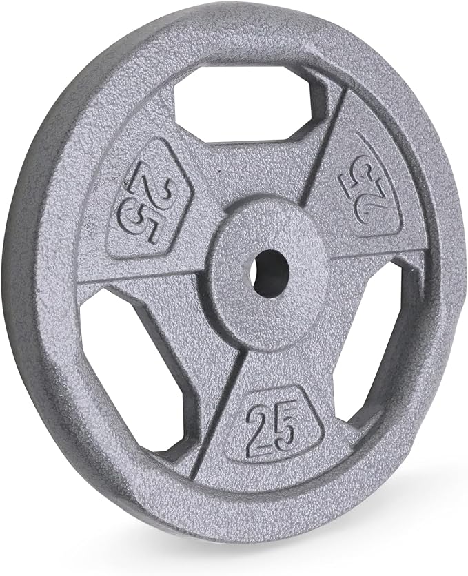 Marcy Classic 1" Cast Iron Standard Grip Plates for Strength Training and Weightlifting
