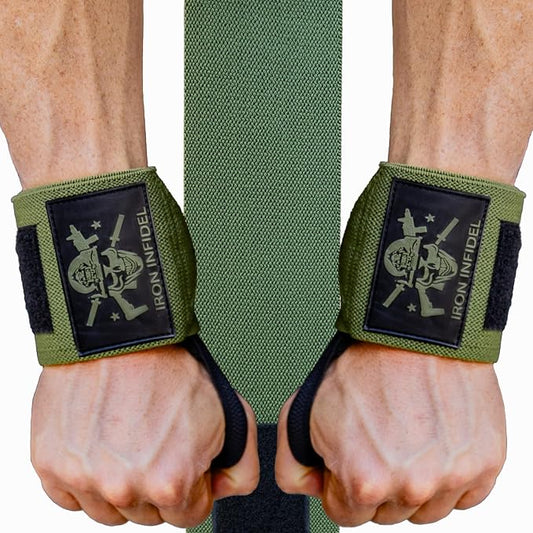 Iron Infidel Wrist Wraps for Weightlifting - 18" Heavy Duty Support for Working Out, Gym Accessories for Men - Use for Lifting, Crossfit, Fitness, Exercise, Bench Press, Powerlifting