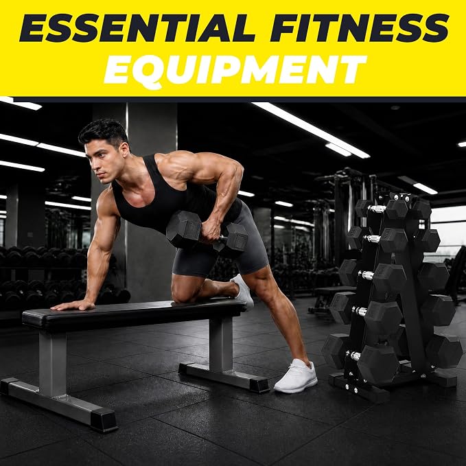 Hulkfit 60-550 lb Dumbbell Set, Rubber Coated Hex Dumbbells, Weights Dumbbells Set for Home Gym Training, Hand Weights for Women & Men