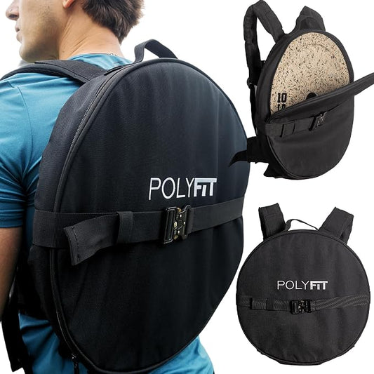 Polyfit PL8 Backpack for Olympic Weight Plates - Weighted Backpack | For rucking and strength training, fits Olympic plates up to 17.5 in, 45 lb max load, dual-lock system, plates not included