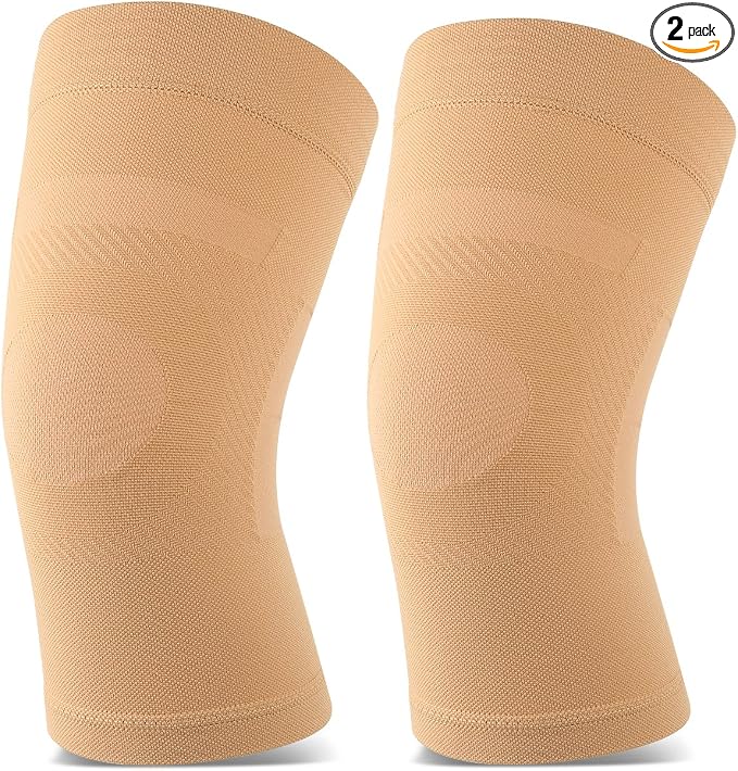 TOFLY Knee Sleeves 20-30mmHg Compression Brace for Joint ACL MCL Arthritis | Lightweight Breathable Fabric, Wear Under Pants, For Men Women, 1 Pair Support For Arthritis, ACL, MCL, Sports Recovery
