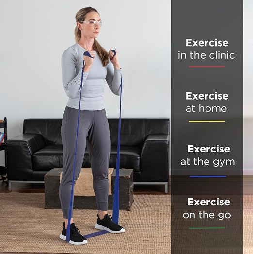 THERABAND Resistance Band, Exercise Workout, Physical Therapy, Blue, 6 Ft | THERABAND elastic resistance band for exercise, strength training, physical therapy and at-home workouts