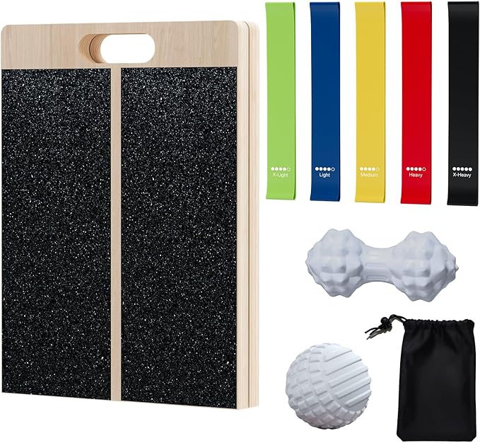 TEMI Slant Board for Calf-Stretching - Wooden Incline Wedge Stretcher for Squats, Foot & Ankle Mobility, Portable Fitness Equipment, Stretch & Rehab Kit