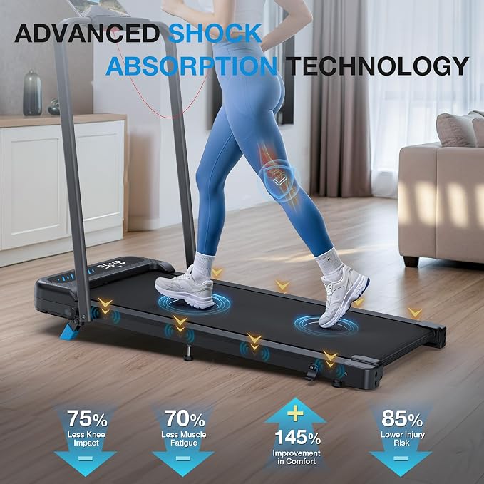 Folding Treadmill for Home, Walking Pad with Incline and Handle Bar | 350+lbs Capacity,Under Desk Treadmill for Home Small Office,Low Noise Treadmills with Smart Voice Control for Jogging Running
