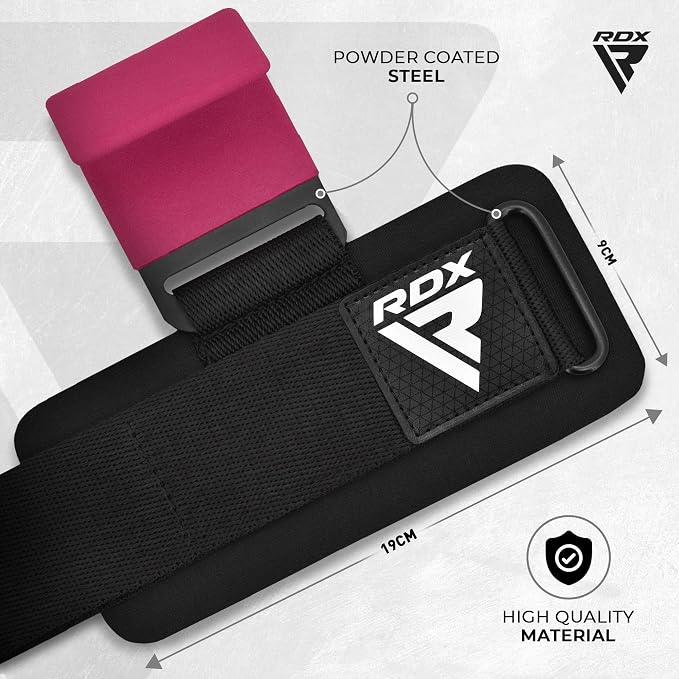 RDX Weight Lifting Hooks for Deadlifting (Pair) - 600Lbs Capacity - 8MM Neoprene Wrist Support Wraps - Grip Enhancer for Pull Ups Lat Pulldowns Rows - Adjustable Gym Workout Power Straps for Men Women