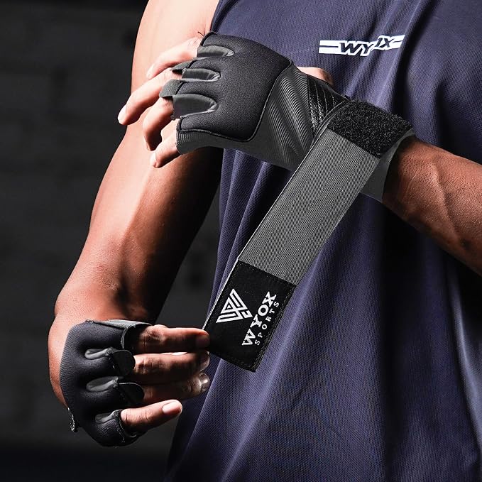 WYOX Neoprene Gel Boxing Hand Wraps Inner Gloves for Men & Women – 80cm/31in Quick Wrist Strap, Padded Knuckle Protection, Fingerless MMA Muay Thai Kickboxing Wraps for Training & Martial Arts