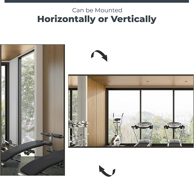 Unbreakable Glassless Gym Mirror Ultra Light Shatterproof Wall Mounted Large Mirror for Gym Dance Studio and Bedroom,0.04mm Nano Film, 30" x 40" Gold