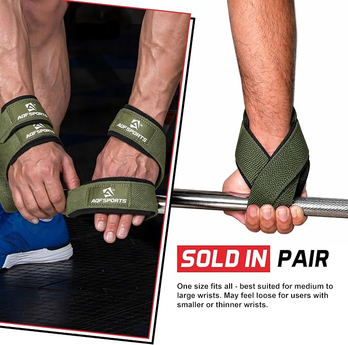 AQF Figure 8 Weight Lifting Straps, Padded Cuff Support for Deadlift