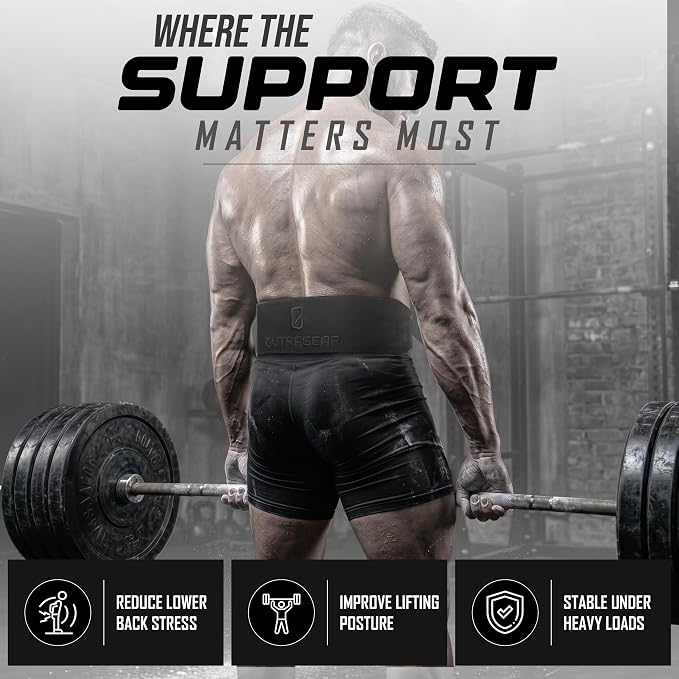 Real Leather Weight Lifting Belt - 7mm Gym Belt for Strength Training - Adjustable Buckle Weight Lifting Belts for Men & Women with Core Back Support