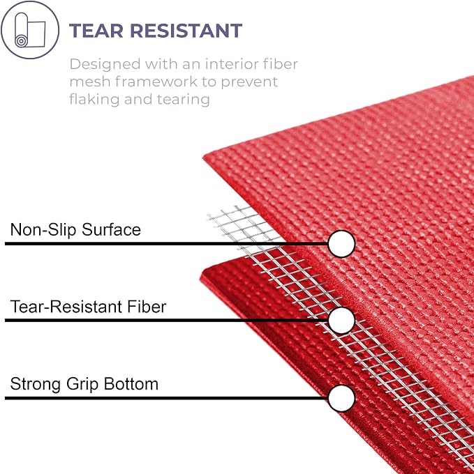 Voyage 5mm Studio Yoga Mats, 6 Pack, 72x24in | Extra Long, Anti-Tear Exercise Mats for Workout, Stretching, Fitness - Non Slip Gym Mats for Home, Schools and Studios