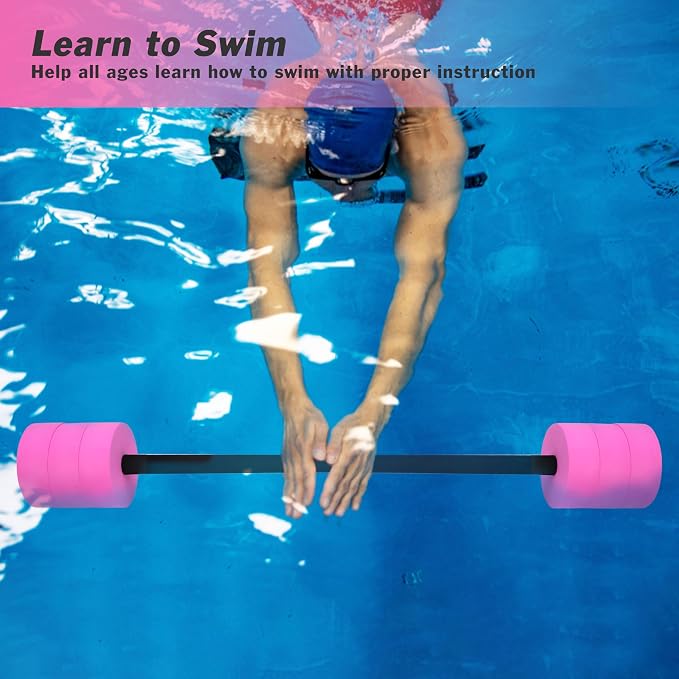 Hikeen Aquatic Exercise Dumbbells Water Dumbbell Pool Resistance Aquatic Fitness Barbells with 4 High-Density EVA Foam Pool Weights Dumbbells, for Water Aerobics Weight Loss