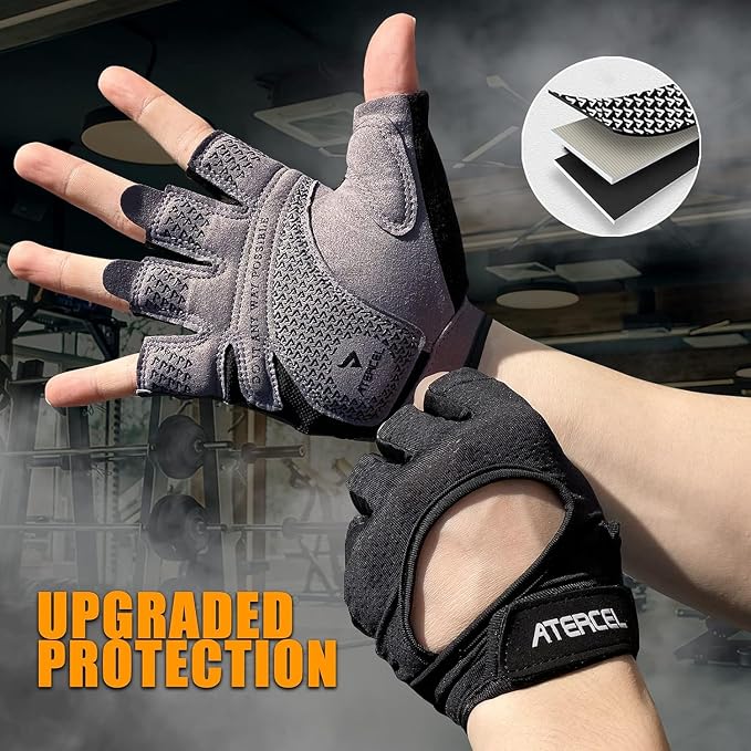 ATERCEL Gym Gloves for Women, Workout Gloves for Gym Weightlifting Exercise | Full Palm Protection | Breathable & Lightweight | For Men & Women | Cycling & Climbing Ready