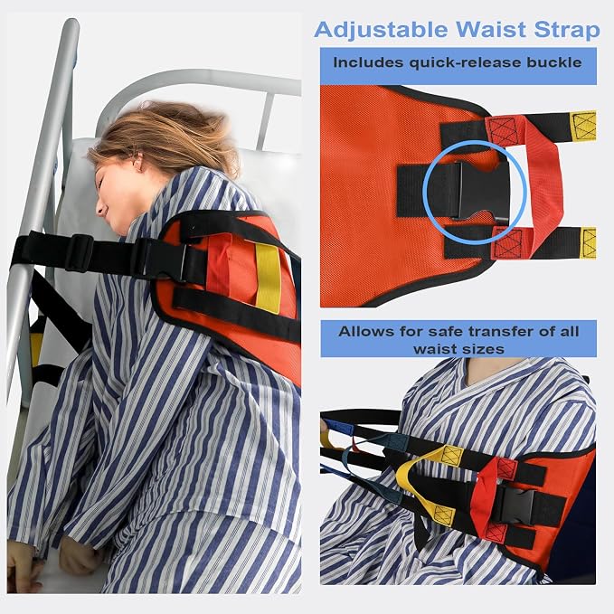 Transfer Sling, Transfer Belt for Elderly, Gait Belts for Seniors | Heavy Duty Patient Lift Belt,Mobility Standing&Lifting Aid for Disabled,Elderly,Injured-Safely Move from Bed and Wheelchair