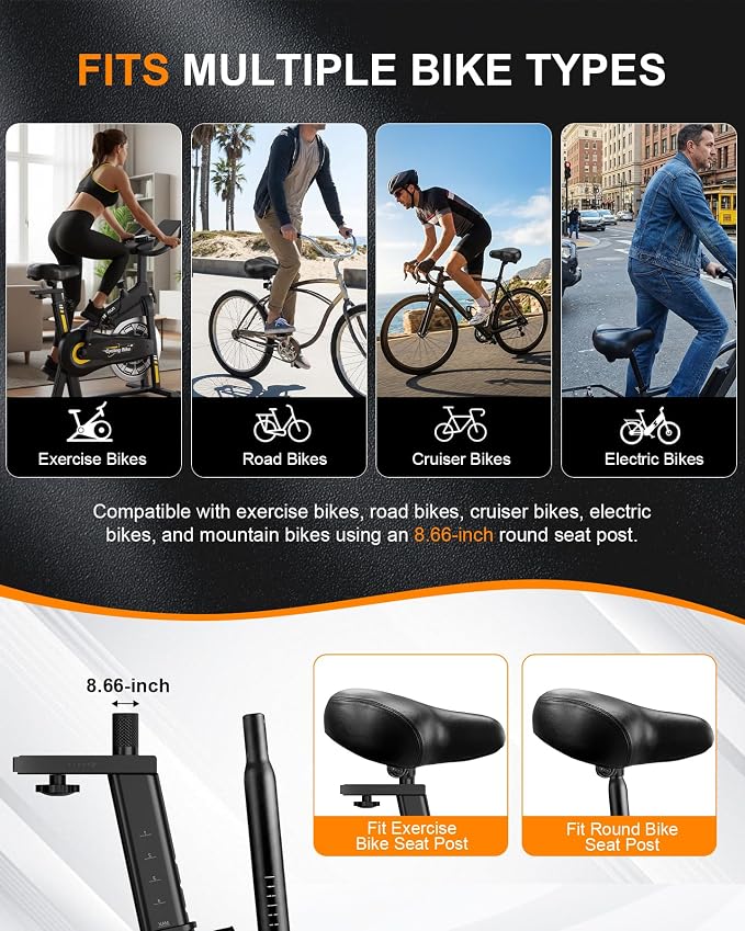 Exercise Bikes for Home,Spin Bike with Adjustable Magnetic,Brake Pad Resistance Silent Belt Drive,350lbs/300lbs Weight Capacity &Upgraded Version Seat for Home Cardio&Weight Loss(QM-530W)