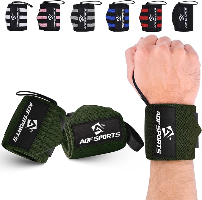 AQF Wrist Wraps for Weightlifting & Powerlifting, 18" USPA Approved (Pair)