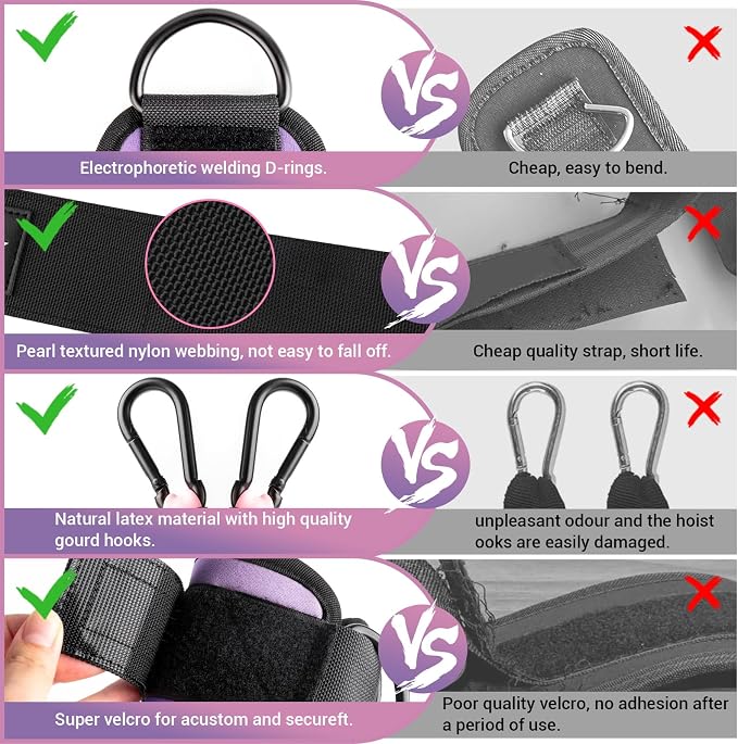 Ankle Resistance Bands with Cuffs, Leg Exercise Equipment with Poster | Ankle Bands for Working Out, Kickbacks Hip, Leg Glute, Resistance Workout Equipment for Women