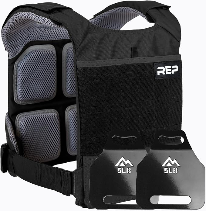 REP Fitness Strata Weight Vest, 2 Removable Plate Options for Unisex, Men & Women, Wearable, Weighted for Strength Training, Muscle Building, CrossFit, Running, Gym Exercise, Adjustable Sizing