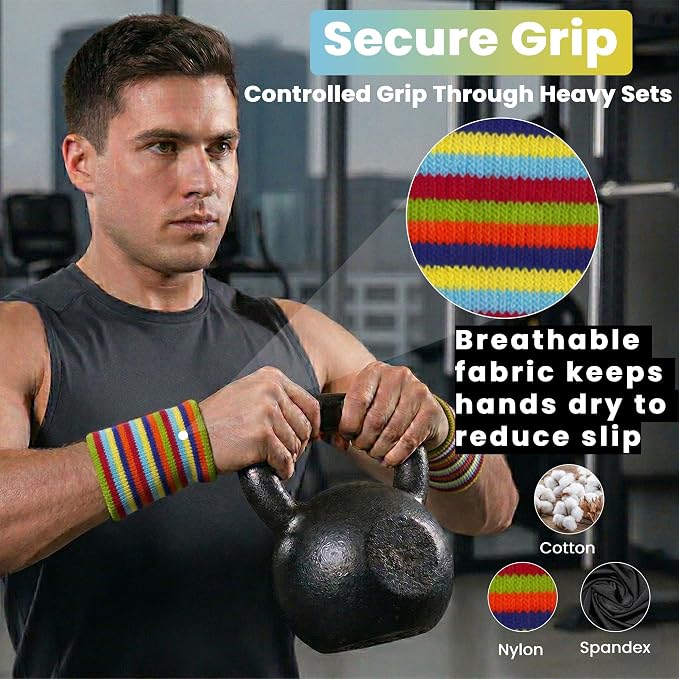 Kettlebell Wrist & Forearm Guards | Impact-Absorbing Wristbands for Kettlebell Training | Protects from Bruises | Breathable & Sweat-Wicking | Unisex Stretch Fit | One Size Fits All (Pair)