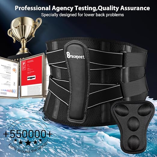 Back Brace For Lower Back Pain Women Men With 360°Support & Hot/Cold Compress,Breathable Back Support Belt With 3D Pad,Adjustable Back Brace For Sciatica,Herniated Disc,Scoliosis,S