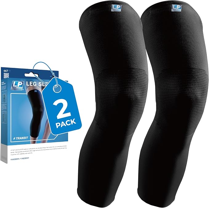 LP SUPPORT 667 Compression Sleeve Leg Full Length for Sports, Cycling, Running, Basketball, for Men Women (S - XL)